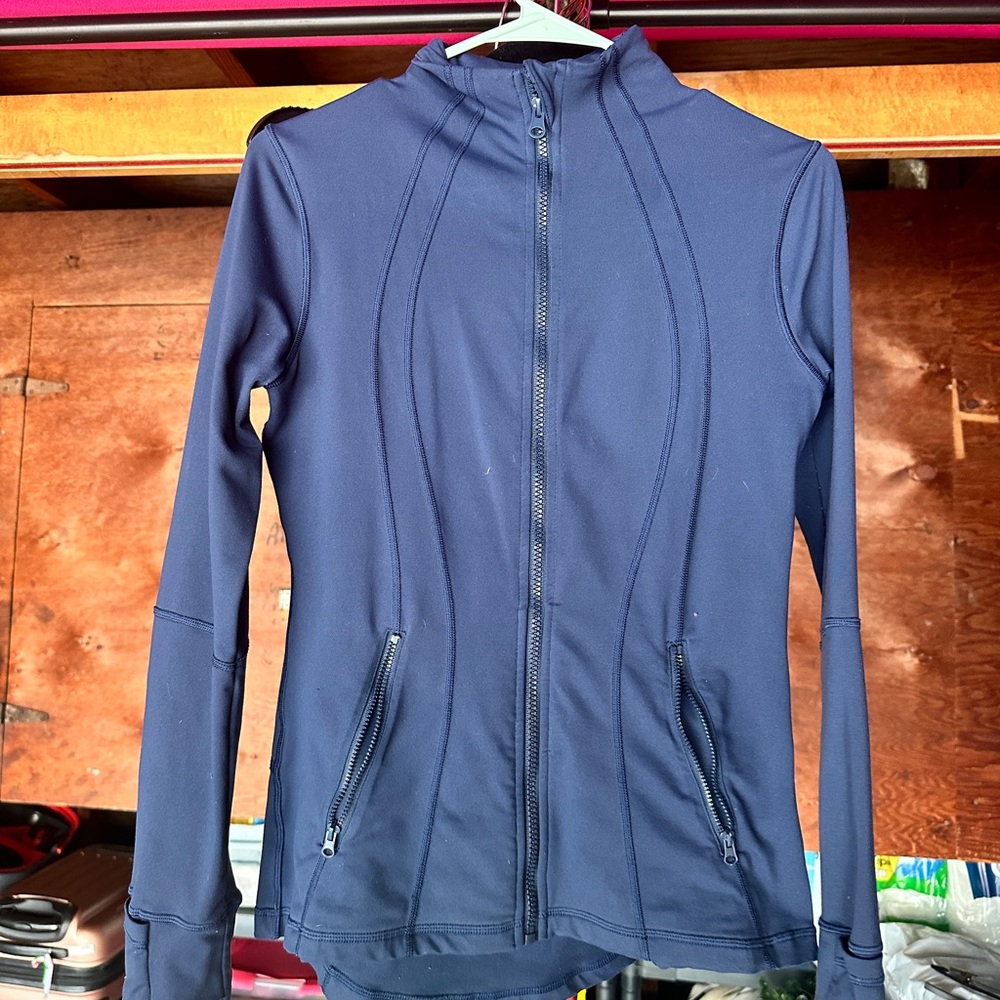 Amazon Essentials Blue Utility Jacket High Collar Lightweight
